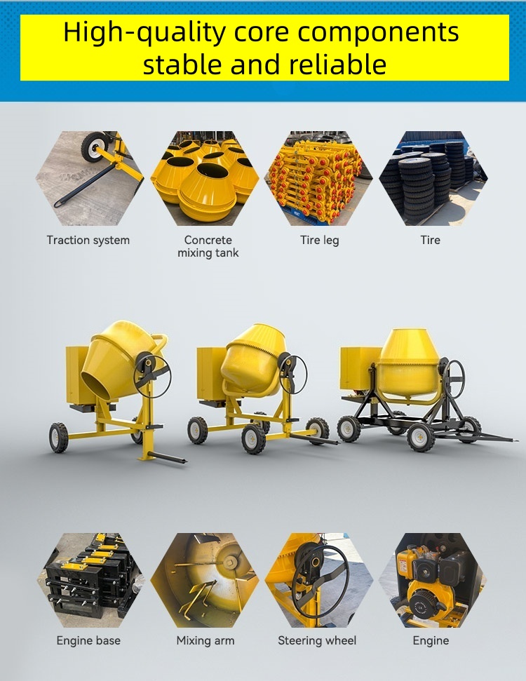 350L Portable Diesel Concrete Mixer