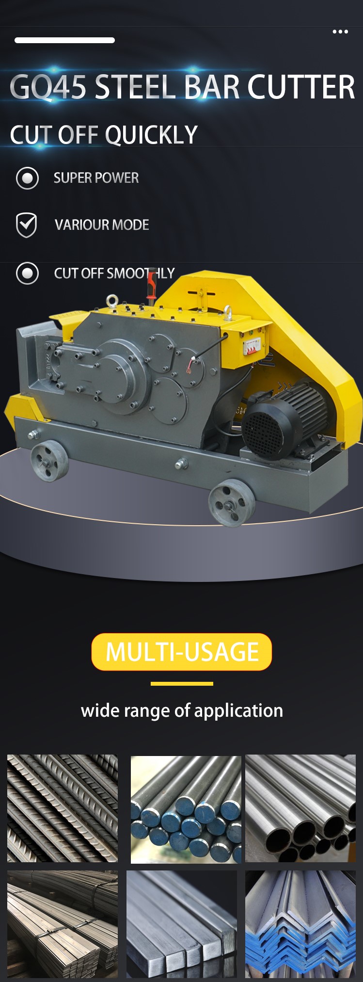 GQ45 Steel Bar Cutter for Construction and Rebar Processing GQ45 Steel Bar Cutter for Construction and Rebar Processing
